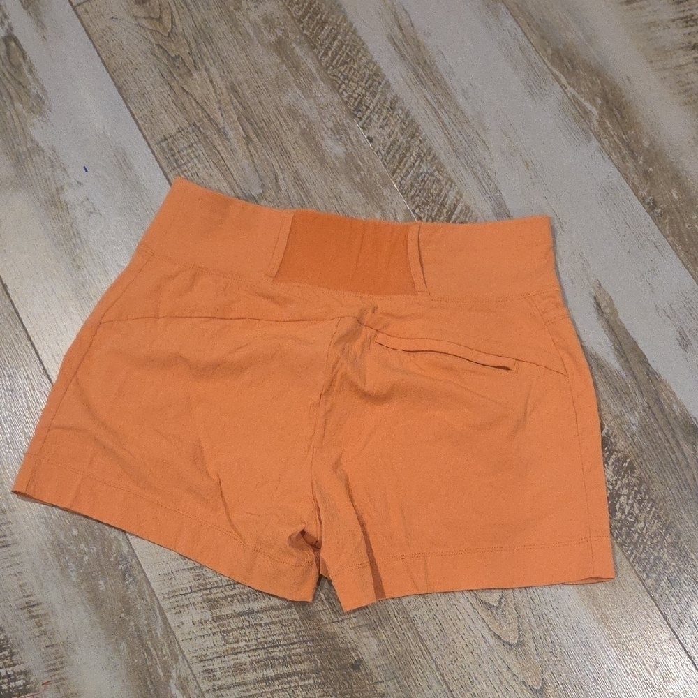 Athleta High Waist Orange Women's Shorts - Picture 4 of 6